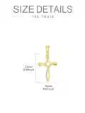 TOUPOP 14k Real Gold & Crystal Infinity Celtic Cross Pendant Necklace for Women-0-2