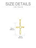 TOUPOP 14k Real Gold & Crystal Infinity Celtic Cross Pendant Necklace for Women-0-2
