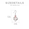 TOUPOP Sterling Silver Rose Flower Sister Dangle Earrings Jewelry Gifts-0-5