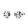 wholesale 925 Sterling Silver Black Onyx Zircon Celtic Viking Stud Earrings Hypoallergenic Punk Gothic Jewelry for Women Men-0-0