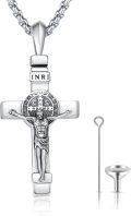 wholesale 925 Sterling Silver Crucifix Necklace with Jesus Cross Pendant and Chain - Protection Jewelry for Men & Women-0-0