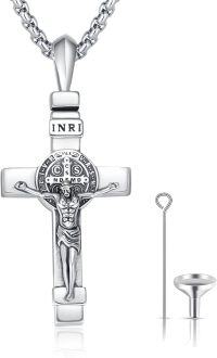 wholesale 925 Sterling Silver Crucifix Necklace with Jesus Cross Pendant and Chain - Protection Jewelry for Men & Women-D01-INRI-Urn