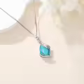 TOUPOP 925 Sterling Silver Gemstone Pendant Necklace For Women-0-4