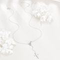wholesale 925 Sterling Silver Sparkling CZ Cross Pendant Necklace for Women-0-3