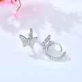 wholesale 925 Sterling Silver CZ Butterfly Huggie Hoop Earrings for Women Girls Minimalist  3 Pairs Set-0-2