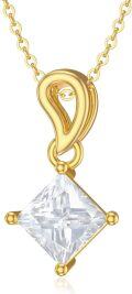 wholesale 14K Gold Moissanite Round Princess Cut 1-2 Carat D-VVS1 Solitaire Pendant Necklace-0-0