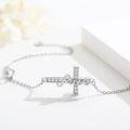 wholesale 925 Sterling Silver Faith Cross Bracelet - Christian Religious Jewelry - Adjustable Size Confirmation Gift for Women & Girls-0-1