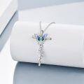 wholesale 925 Sterling Silver Butterfly Cross Pendant Necklace for Women Gifts for Mom Wife-0-2