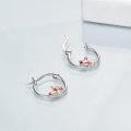 wholesale 925 Sterling Silver French Bulldog Sleeping Dog Charm Hoop Earrings Gift for Women-0-3