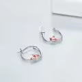 wholesale 925 Sterling Silver French Bulldog Sleeping Dog Charm Hoop Earrings Wholesale Gift for Women-0-3