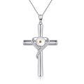 wholesale 925 Sterling Silver Cross Pendant With Crystal Details-0-0
