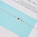 wholesale 925 Sterling Silver Evil Eye Ankle Anklet w/ Blue Stone & CZs - Bohemian Beach Foot Jewelry-0-3