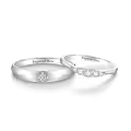 TOUPOP 925 Sterling Silver/10k/14k/18k Gold Moissanite Personalized Wedding Couples Rings Set-0-1