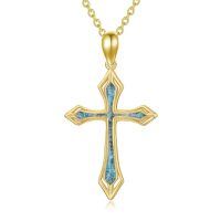 wholesale 14k Turquoise Cross Pendant Necklace-Celtic Turquoise Cross