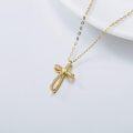 wholesale 14K Gold Heart-Shaped Pendant with Cubic Zirconia Accents - Religious s for Her (18 Inches)-0-5