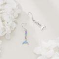 wholesale 925 Sterling Silver Rainbow Mermaid Tail Drop Dangle Hook Earrings for Women Girls Gift-0-3