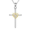 wholesale 925 Sterling Silver Heart and Infinity Gothic Cross Pendant Necklace for Women-0-0