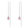 wholesale 925 Sterling Silver Teardrop Pink Stone Earrings-0-0