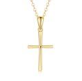 wholesale 14K White Gold Polished Cross Pendant Chain Necklace for Women Girls 20 + Extender-0-5