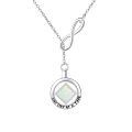 wholesale 925 Sterling Silver Infinity & Jade Stone Pendant Necklace - One Day at A Time Jewelry for Women's Addiction Recovery Gifts-0-42