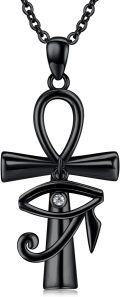 wholesale Black  Eye of Horus Ankh Pendant Necklace - Egyptian Protection  for Men Women-0-0