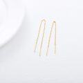 wholesale 14K Gold (G14K/AU585) & Crystal Pull-Through Earrings, 10cm, Hypoallergenic, Gift Boxed-0-3