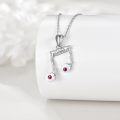 wholesale 925 Sterling Silver Evil Eye Music Note Pendant Necklaces with Red Eyes and Teeth Gifts for Women-0-2