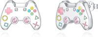 wholesale 925 Sterling Silver Game Controller Stud Earrings for Women Gamer -Pink