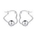 wholesale 925 Sterling Silver Golf Ball Hoop Earrings-0-0