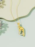 TOUPOP 14k Gold Crystal Horse Heart Pendant Necklace for Women-0-4