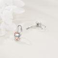 wholesale 925 Sterling Silver Heart-Shaped Kitty Bowknot Huggie Hoop Earrings Gift for Girls and Women-0-2