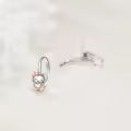 wholesale 925 Sterling Silver Heart-Shaped Kitty Bowknot Huggie Hoop Earrings Wholesale Gift for Girls and Women-0-2