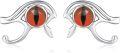 wholesale 925 Sterling Silver Red Jasper Eye of Horus Stud Earrings for Women - Bohemian Egyptian Style -0-0