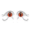 wholesale 925 Sterling Silver Red Jasper Eye of Horus Stud Earrings for Women - Bohemian Egyptian Style -0-0