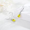 wholesale 925 Sterling Silver Yellow Crystal Teardrop Dangle Earrings-0-1