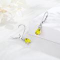 wholesale 925 Sterling Silver Yellow Crystal Teardrop Dangle Earrings-0-1