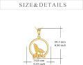 wholesale 14K Yellow Gold Cubic Zirconia Wolf Pendant Necklace, Brave Spirit Jewelry Gift for Women Men-0-3