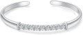 wholesale 925 Sterling Silver Infinity Knot Bar Bangle Cuff Bracelet with Cubic Zirconia Gifts for Women-0-0