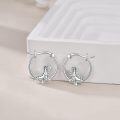 wholesale 925 Sterling Silver Dinosaur Hoop Earrings - Cute Animal  for Women and Girls-0-2