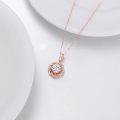 wholesale 14K Rose Gold Diamond Flower Knot Butterfly Pendant Necklace for Women-0-1