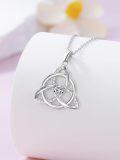 wholesale 925 Sterling Silver 925 with Moissanite Triquetra Pendant Necklace for Women-0-3