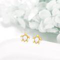 wholesale 14k Gold Turtle Stud Earrings with Opal Stone Sea Life Jewelry for Women Birthday Christmas Gifts for Wife Mom-0-1