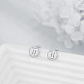 wholesale 925 Sterling Silver Twin Rings Wholesale Earrings With Opal Inlay-0-2