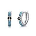 TOUPOP Sterling Silver Turquoise Viking Celtic Cross Ankh Hoop Earrings-0-0