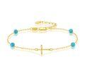 TOUPOP 14K Gold & Stone Cross Heart Ankle Bracelets for Women-0-0