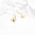 wholesale 14K Gold Honey Bee Earrings with Cubic Zirconia and Enamel Accents for Women's Fashion s-0-3