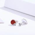 wholesale 925 Sterling Silver Red Opal Hedgehog Stud Earrings - Small and Adorable Animal Jewelry for Women-0-1