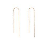 wholesale 925 Sterling Silver Long Chain Earrings-Pink 3.0 Inches