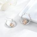 wholesale 925 Sterling Silver Hypoallergenic Dog Heart Charm Hoop Earrings-0-1