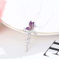 wholesale 925 Sterling Silver Butterfly Cross Pendant Necklace with Exquisite Polish for Women, Adjustable Chain, Hypoallergenic, Gift Ready-0-1